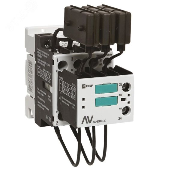 Контактор для конденсатора КМЭК 12,5 кВАр 230В 1NО+1NC AVERES EKF ctrk-s-18-12,5-230-av