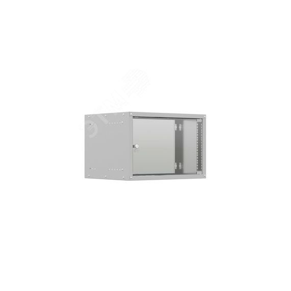 Шкаф настенный телекоммуникационный LIME 6U 550х350х370мм, 2 профиля 19, дверь стеклянная, боковые стенки несъемные, разобранный, серый RAL 7035 NTSS NTSS-WL6U5535GS