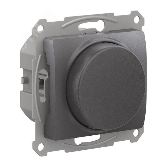 GLOSSA СВЕТОРЕГУЛЯТОР (диммер) повор-нажим, LED, RC, 400Вт, мех.,  ГРАФИТ SE (Systeme) GSL001323
