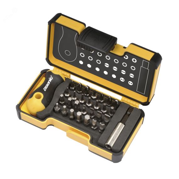 Набор бит SL/PZ/PH/HEX/Tx с рукояткой ERGONIC и битодержателем в кейсе, 30 шт Felo 02073006