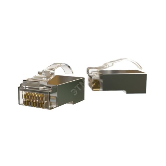 Разъем PLEZ-8P8C-UA-C5-SH-100 легкой оконцовки RJ-45(8P8C)под вит пару языч Hyperline 445729