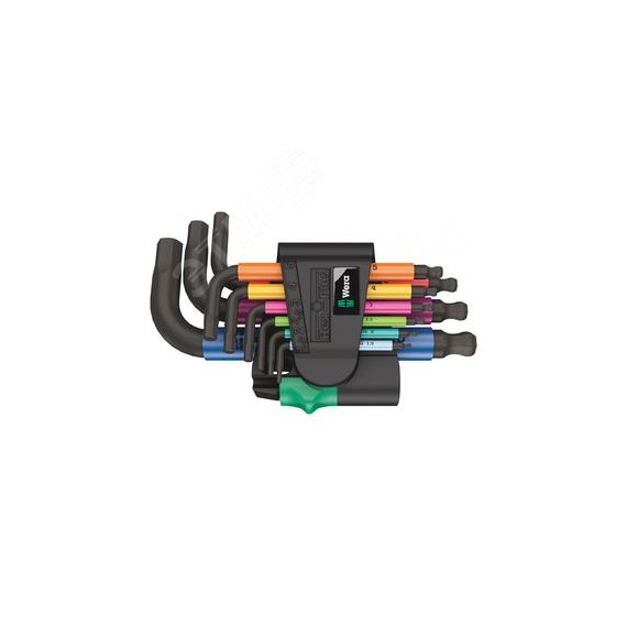 Набор Г-образных ключей с шаром 1.5 - 10 мм 9 предметов. 950/9 Hex-Plus Multicolour BlackLaser 2 WERA WE-133164
