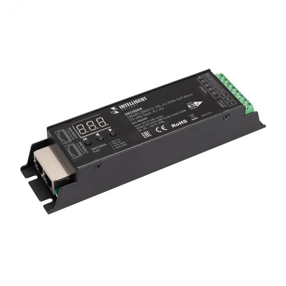 Декодер SMART-DMX512-305-63-RDM-SUF Black (12-48V 5x4A RJ-45) Arlight 036245