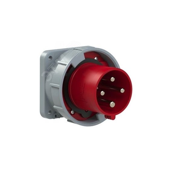 Вилка встраиваемая прямая 63А/400V/3P+E/IP67, фланец 100x100 PCE 634-6