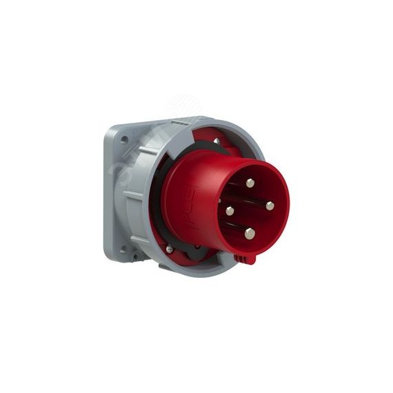 Вилка встраиваемая прямая 63А/400V/3P+E/IP67, фланец 100x100 PCE 634-6
