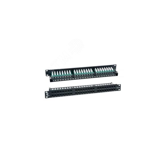 Патч-панель IDC-1U высокой плотности 19', 1U, 48 портов RJ-45, категория 5e, Dual IDC Cabeus PLHD-48-Cat.5e-Dual