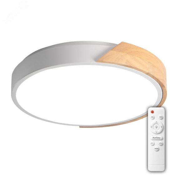 Светильник светодиодный потолочный SCANDIC ДБО-72W 4000К 5760Лм белый обрамление из натурального дерева IP20 JazzWay 5036970