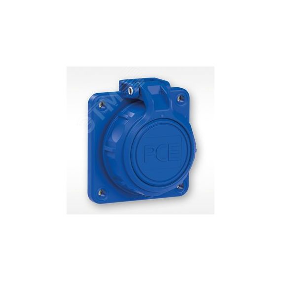 Розетка встр 16А/250V/2P+E/IP68 фланец 75х75 мм   подпружиненная крышка NAUTILUS PCE 20352-8b