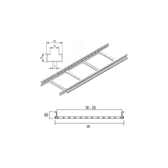 Лоток кабельный лестничный LIGHT Vergokan HDKLLI60.150