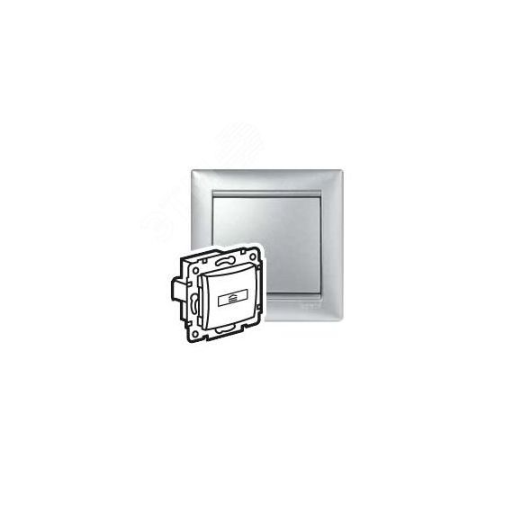 VALENA Выключатель ключ-карта 10A алюминий Daccord/Legrand 770234