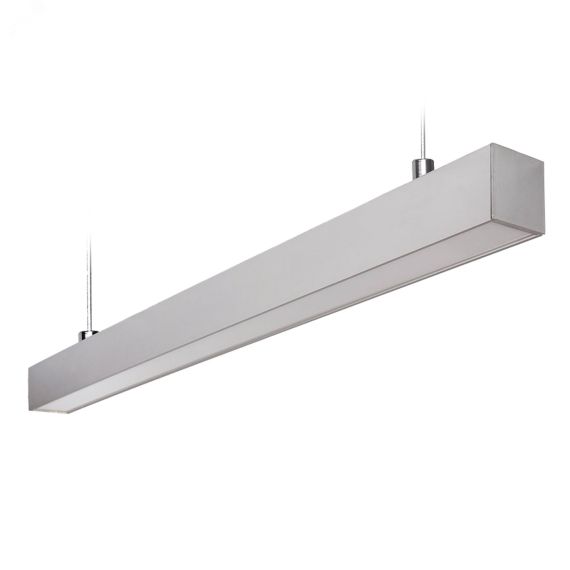 Светильник линейный светодиодный подвесной. (5000К). 2800Лм. Алюминий. Цвет серебро. Uniel ULO-K10D 30W/5000K/L60 IP65 SILVER