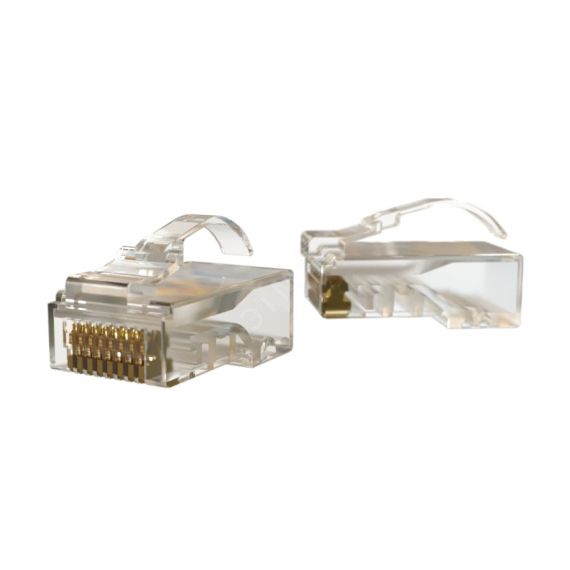 Разъем PLEZ-8P8C-UA-C6-100 легкой оконцовки RJ-45 (8P8C)под вит пару язычек Hyperline 445731