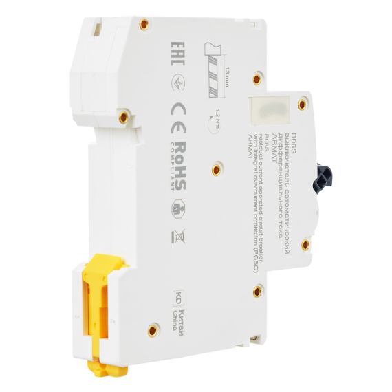 ARMAT Автоматический выключатель дифференциального тока B06S 1P+NP C10 30мА тип A (18мм) IEK