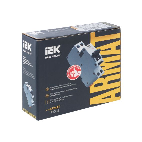 ARMAT Автоматический выключатель дифференциального тока B06S 1P+NP C10 30мА тип A (18мм) IEK