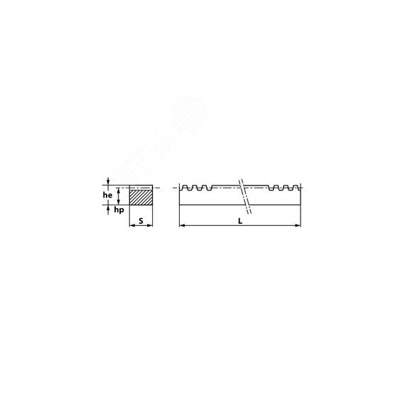 Рейка зубчатая прямозубая: 25x25, L=2000 мм, M=2,5 CR29200 TECHNIX TECHNIX CR29200TECHNIX