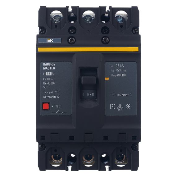 Выключатель автоматический ВА88-32 3Р 63А 25кА MASTER IEK