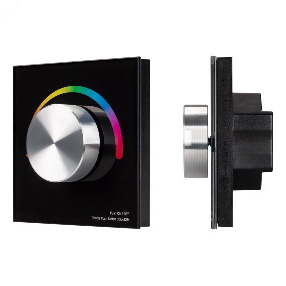 Панель SMART-P8-RGB-G-IN Black (12-24V, 3x4A, Rotary, 2.4G) (, IP20 Пластик, 5 лет) Arlight 033763