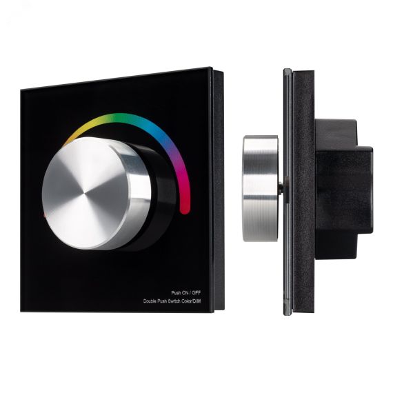 Панель SMART-P5-RGB-G-IN Black (3V, Rotary, 2.4G) (IP20 Пластик, 5 лет) Arlight 033757