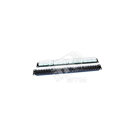 Патч-панель 19' 1U 24 порта RJ45 категория 5e Dual IDC ROHS черный Hyperline 246095