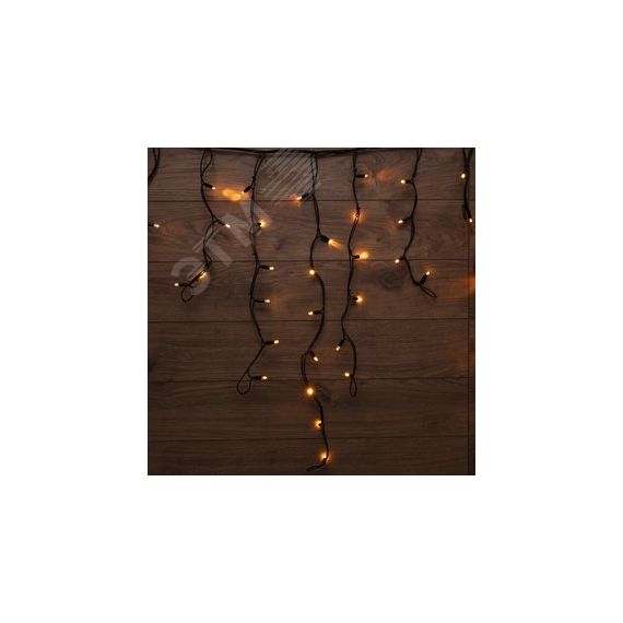 Гирлянда Айсикл Бахрома светодиодная 3,2х0,9 м, с эффектом мерцания, 120 LED, черный провод каучук, теплое белое свечение Neon-Night 255-336