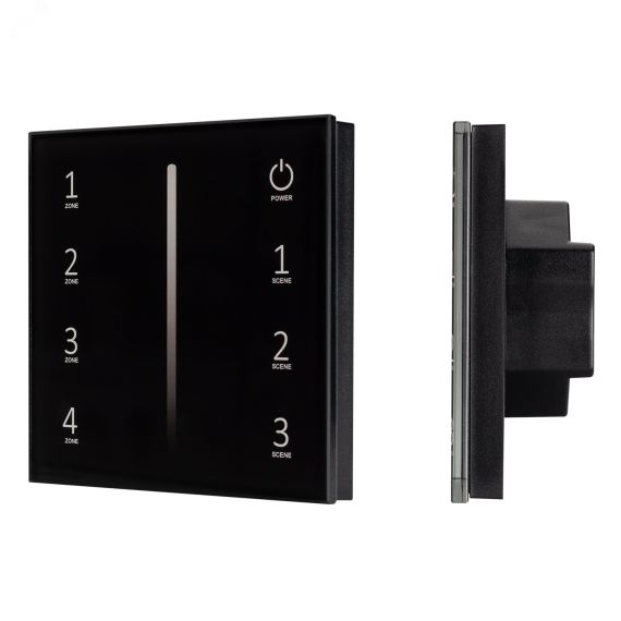 Панель SMART-P34-DIM-IN Black (230V, 0-10V, Sens, 2.4G) (ARL, IP20 Пластик, 5 лет) Arlight 028112