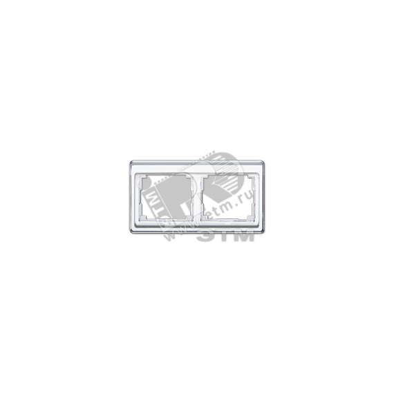 Рамка 2 поста горизонтальная белая JUNG SL5820WW