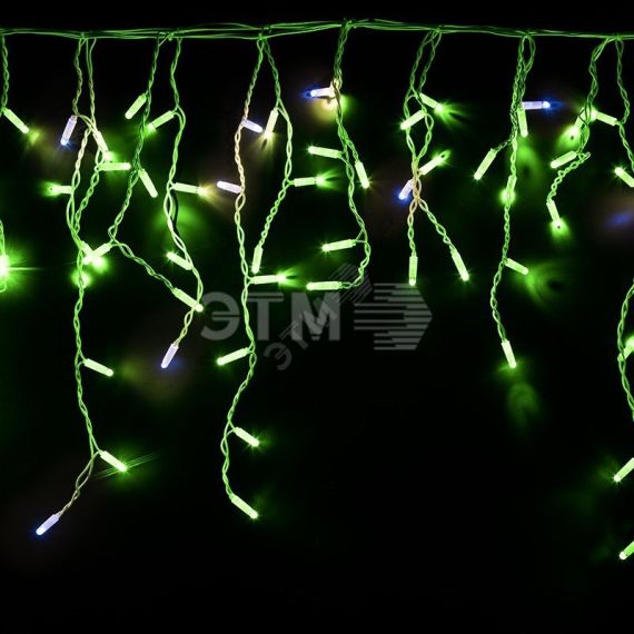 Гирлянда Айсикл 4,8х0,6 м, с эффектом мерцания, белый ПВХ, 176LED, зелёный, 230В Neon-Night 255-164