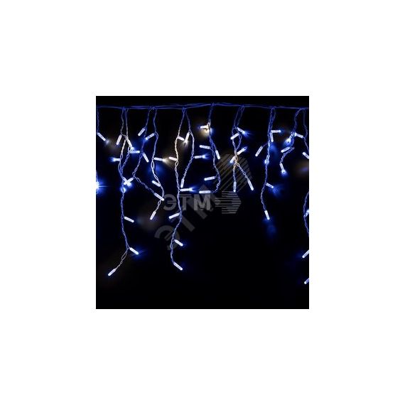 Гирлянда Айсикл 4,8х0,6 м, с эффектом мерцания, белый ПВХ, 176LED, Синий, 230В Neon-Night 255-163