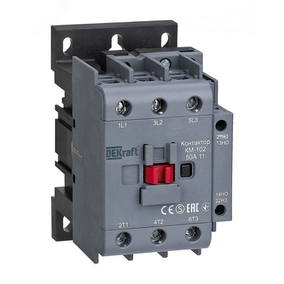 Контактор 50А 36В АС3 АС4 1НО+1НЗ КМ-102 SE (Dekraft) 22322DEK