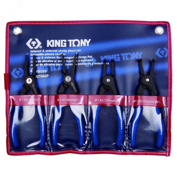 Набор съемников стопорных колец, 4 предмета King Tony 42154GP