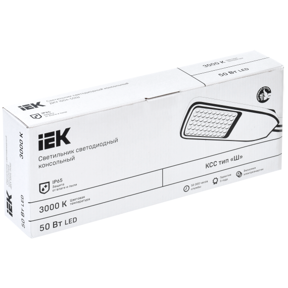 Светильник светодиодный консольный ДКУ 1004-50Ш 3000К IP65 серый IEK Светильник светодиодный консольный ДКУ 1004-50Ш 3000К IP65 серый IEK