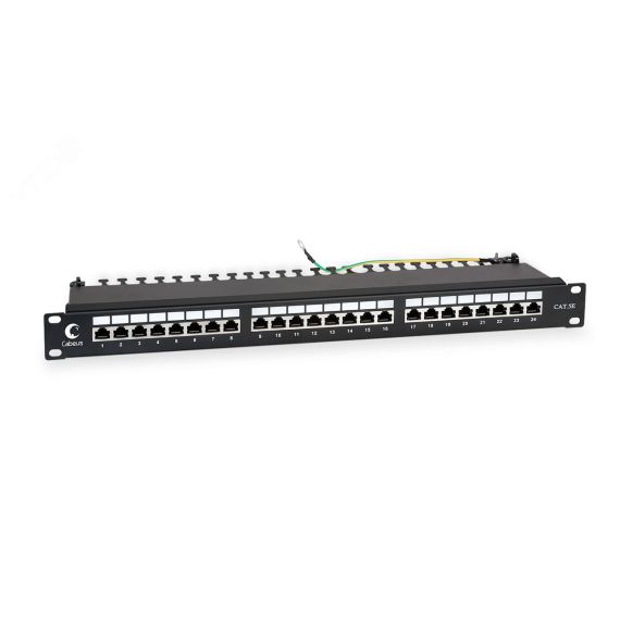Патч-панель IDC 19'(1U), 24 порта RJ-45 полностью экранированная, категория 5e, Dual IDC Cabeus PL-24-Cat.5e-SH-Dual