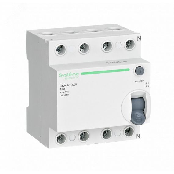 Выключатель дифференциального тока (ВДТ) 25А 4P 30мА Тип-AC 400В City9 Set SE (Systeme) C9R36425