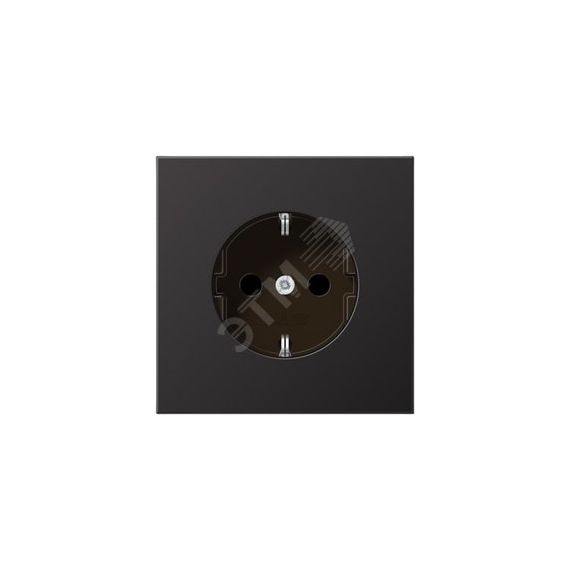 Штепсельная розетка SCHUKO одинарная, с заземлением, без шторок, 16A, 250В  (механизм + накладка, без рамки). Серия LS990  Материал- металл  алюминий  JUNG AL1520D