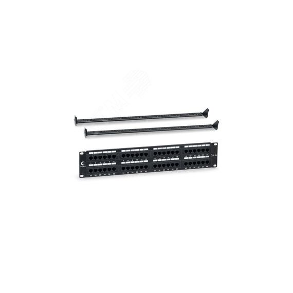 Патч-панель IDC 19' (2U), 48 портов RJ-45, категория 5e, Dual IDC, с задним кабельным организатором Cabeus PL-48-Cat.5e-Dual