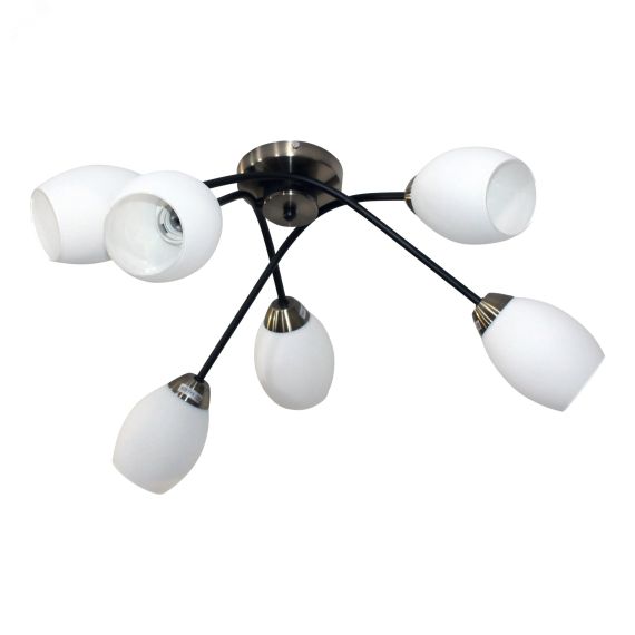 Светильник 11267В-3/6 черн (Плафон 8368) НПБ 01-6х60-120 Е27 ИУ Светильник потолочный ЭЛЕТЕХ 1005404893