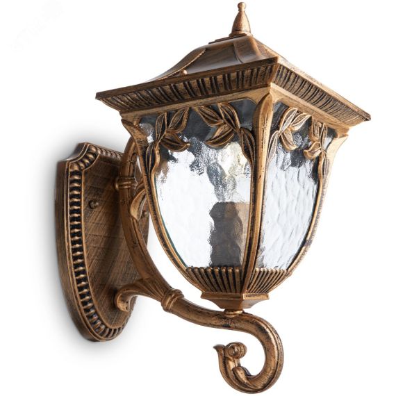 Светильник НБУ-60w вверх Е27 IP44 черное золото FERON PL4071 чер.зол.