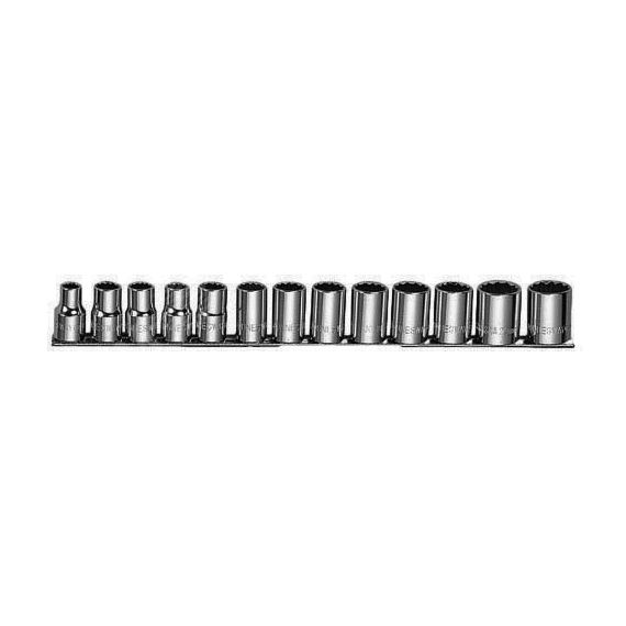Набор головок торцевых 12-гранных MAXI-DRIVE 1/2''DR на держателе, 10-24 мм, 13 предметов Jonnesway S05H4113S