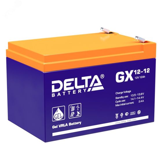 Аккумулятор GX 12В 12Ач Delta GX 12-12