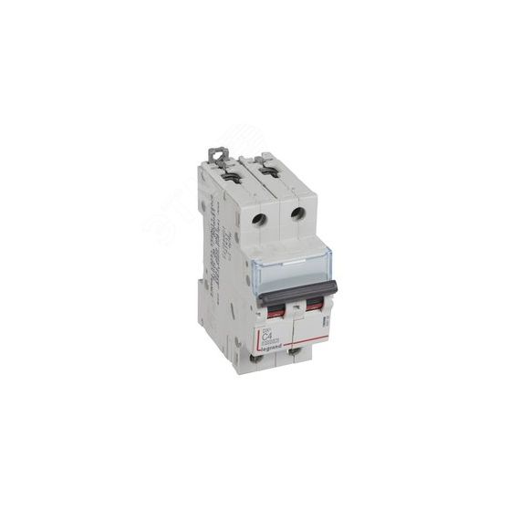 Выключатель автоматический двухполюсный 4А C DX3 10kА/16kА LEGRAND 409198