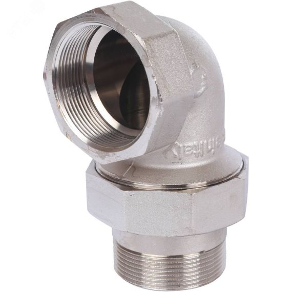 Соединение разъемное угловое 'американка' ВН, уплотнение под гайкой o-ring кольцо, никелированное 2' STOUT SFT-0057-000002