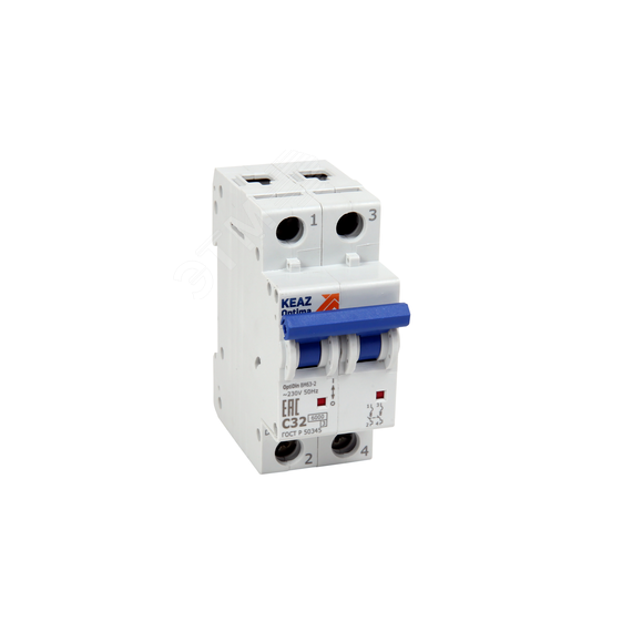 Выключатель автоматический двухполюсный 50А N 6кА AC OptiDin BM63-2NC50-УХЛ3-РЕГ КЭАЗ 280354