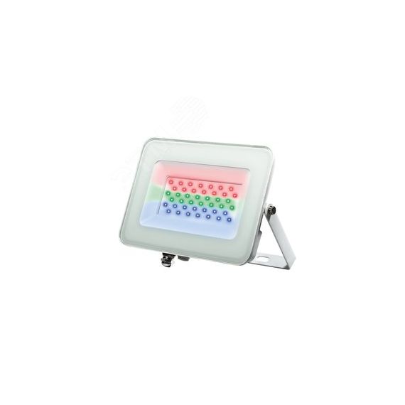 Прожектор светодиодный ДО-30w RGB IP65 белый корпус JazzWay 5012103