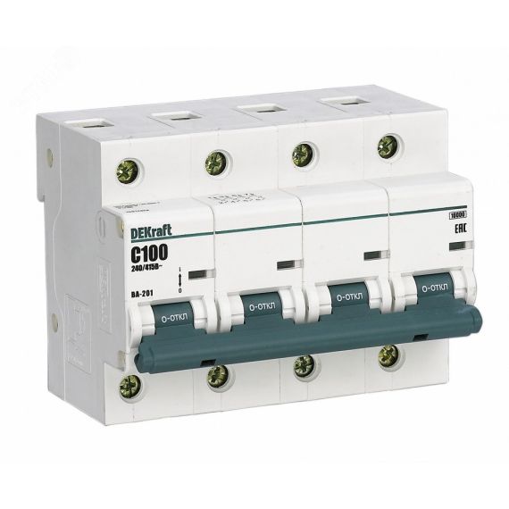 Выключатель автоматический 4р 125А характеристика D ВА-201 10кА SE (Dekraft) 13032DEK
