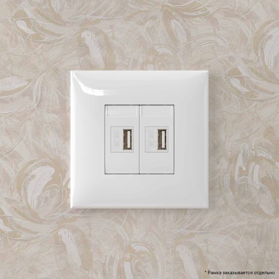 USB зарядное устройство в стену, "Avanti", "Белое облако", 2.1А