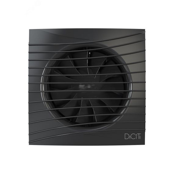 Вентилятор осевой вытяжной с обратным клапаном D125 декоративный DiCiTi SILENT 5C Obsidian