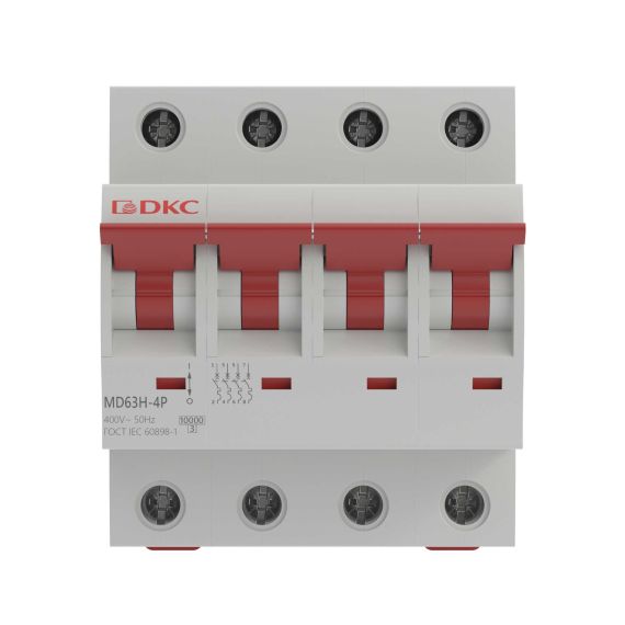 Автоматический выключатель модульный YON max типа MD63H, 10кА, 4 полюса, хар-ка D, 32А