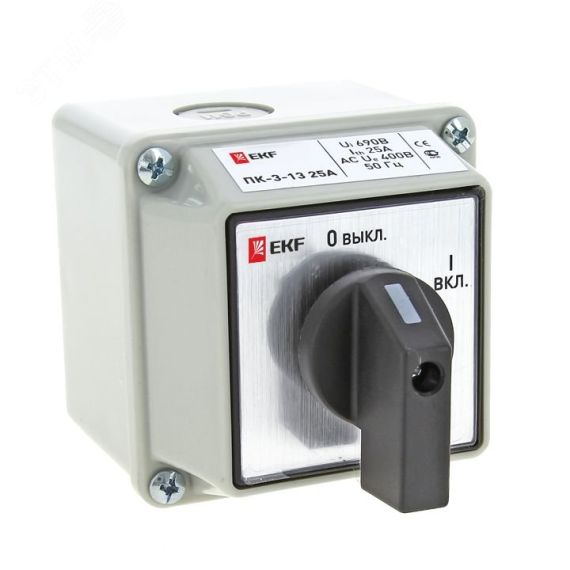 Переключатель ПК-3-13 40А 3P ВКЛ-ВЫКЛ IP54 PROxima EKF pk-3-13-40