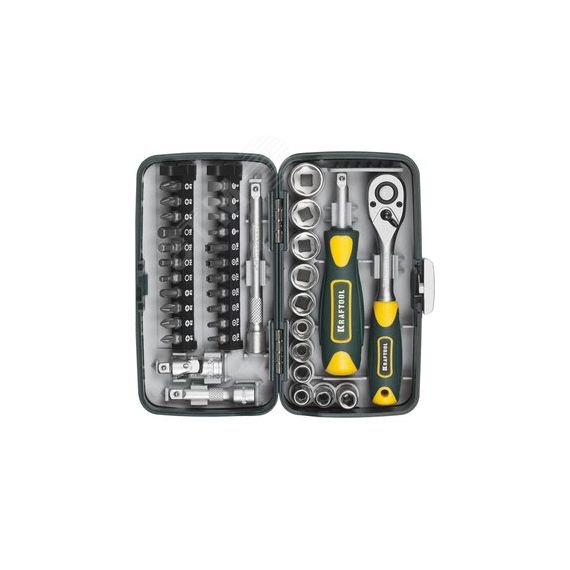 Универсальный набор инструмента 1/4'' 38 предм. UNIVERSAL-38 KRAFTOOL 27970-H38