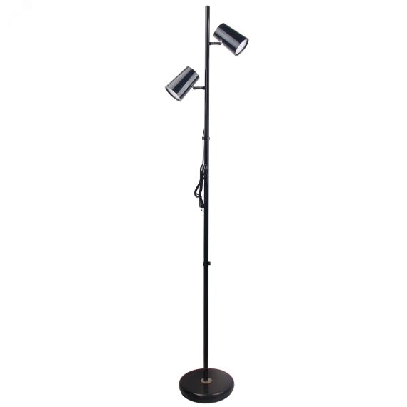 Торшер UЛм-T600 2х6W/4500K/DIM BLACK напольный светодиодный 2х6W Сенсорный выключатель Диммер черный Uniel UL-00010174